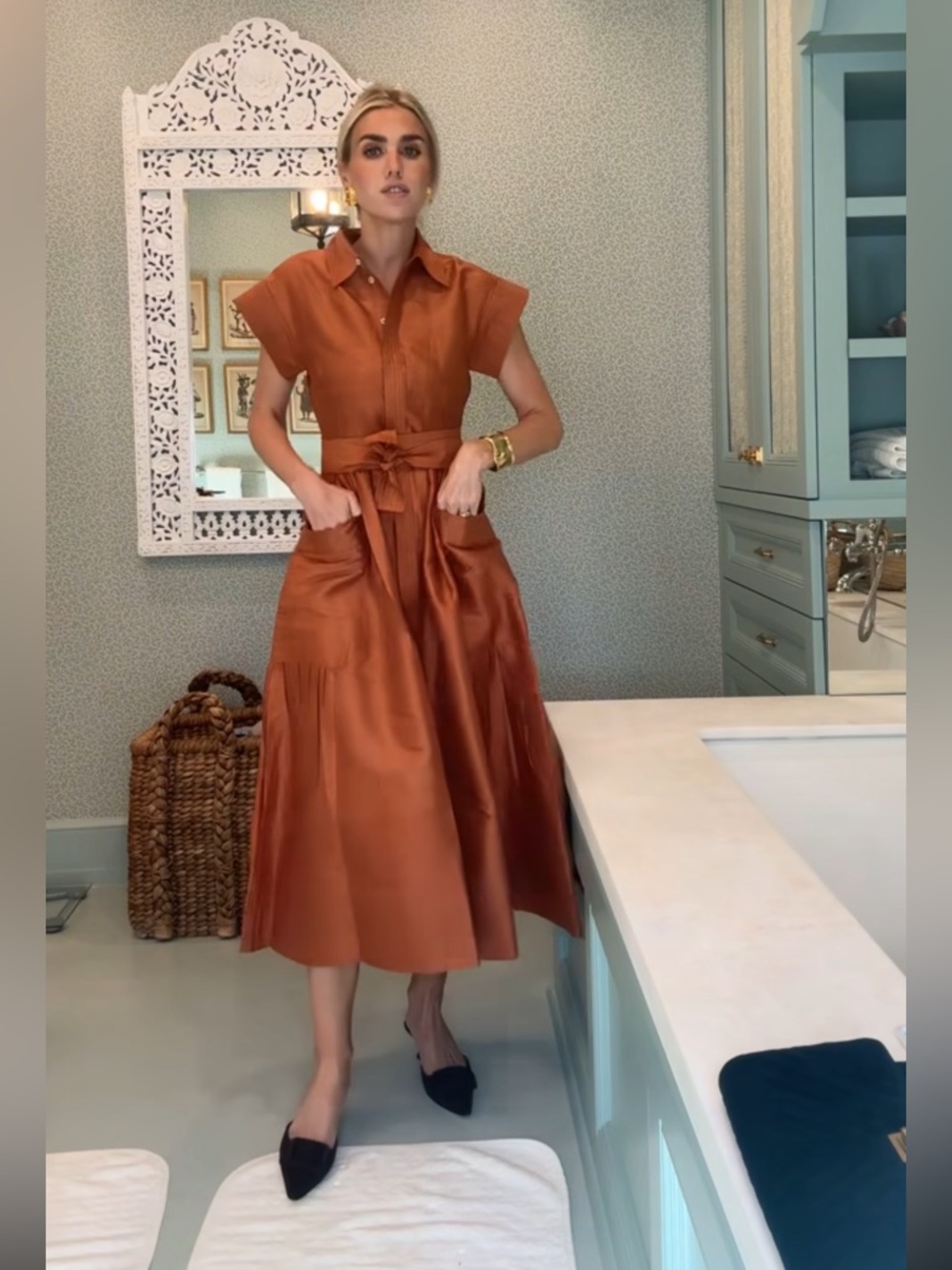 Julia Amory Betty Dress Dupioni - Copper Size Small NWT - Picture 6 of 10